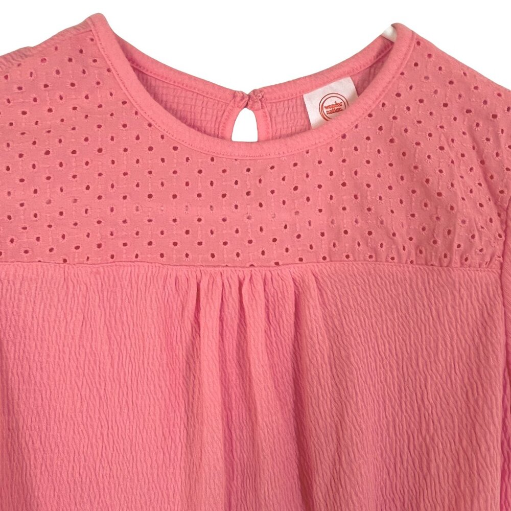 NEW Wonder Nation® Eyelet Pink Coral Girl's Top - Picture 2 of 9